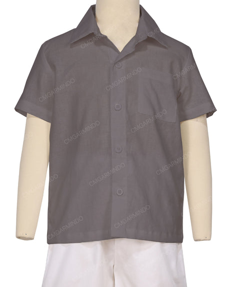 Regular Short Sleeve Button Up Shirt