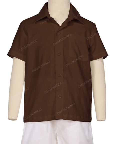 Regular Short Sleeve Button Up Shirt