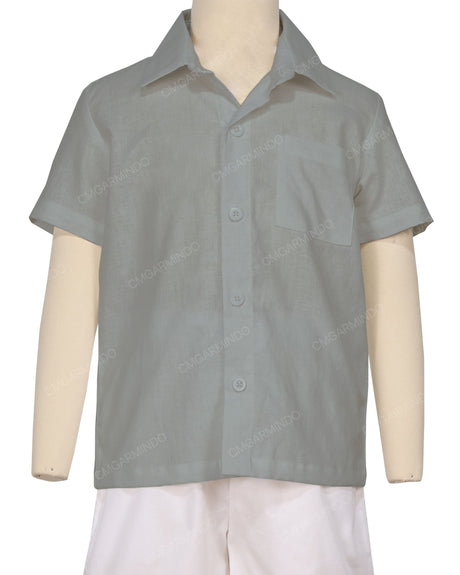 Regular Short Sleeve Button Up Shirt