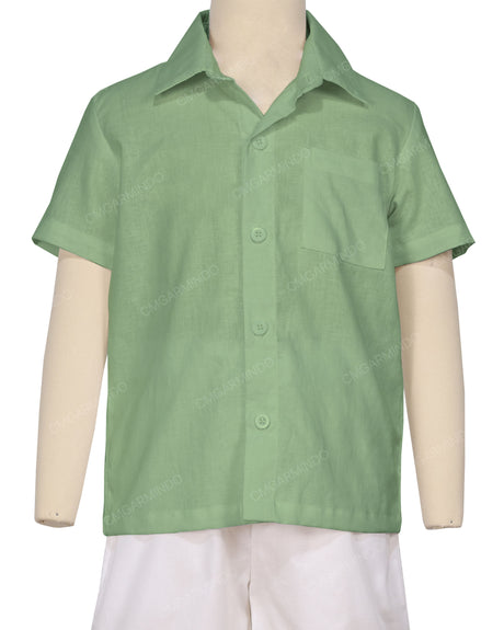 Regular Short Sleeve Button Up Shirt