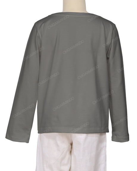 Relaxed Long Sleeve Boat Neck T-shirt