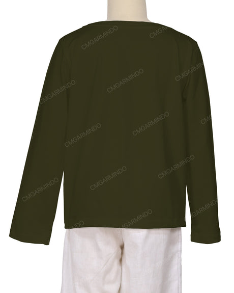 Relaxed Long Sleeve Boat Neck T-shirt