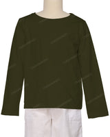 Relaxed Long Sleeve Boat Neck T-shirt