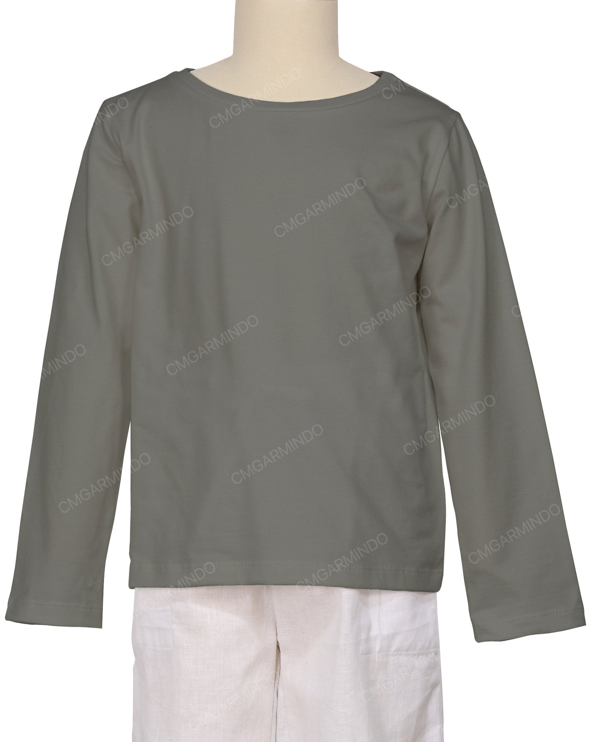 Relaxed Long Sleeve Boat Neck T-shirt