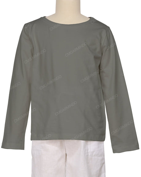 Relaxed Long Sleeve Boat Neck T-shirt