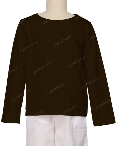 Relaxed Long Sleeve Boat Neck T-shirt