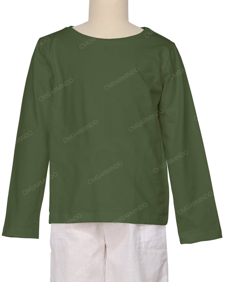 Relaxed Long Sleeve Boat Neck T-shirt