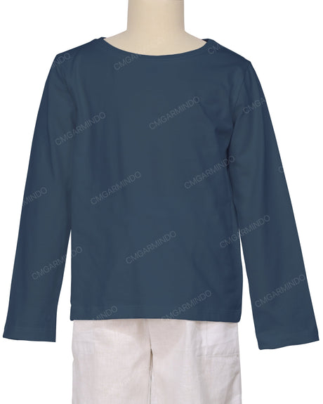 Relaxed Long Sleeve Boat Neck T-shirt
