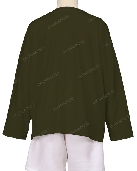 Oversized Drop Shoulder Long Sleeve T-Shirt