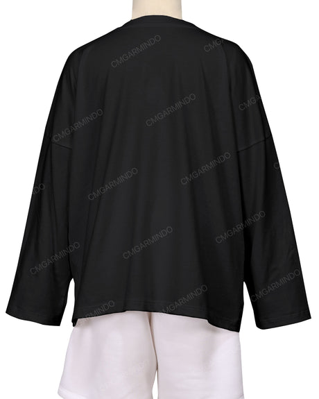 Oversized Drop Shoulder Long Sleeve T-Shirt