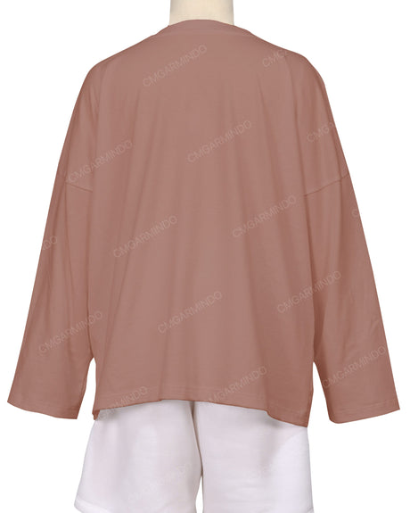 Oversized Drop Shoulder Long Sleeve T-Shirt