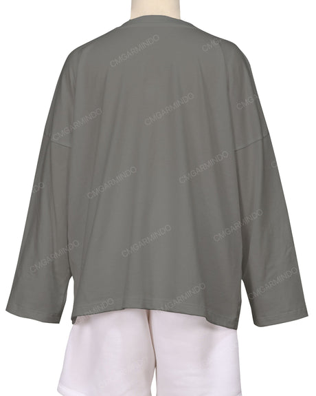 Oversized Drop Shoulder Long Sleeve T-Shirt