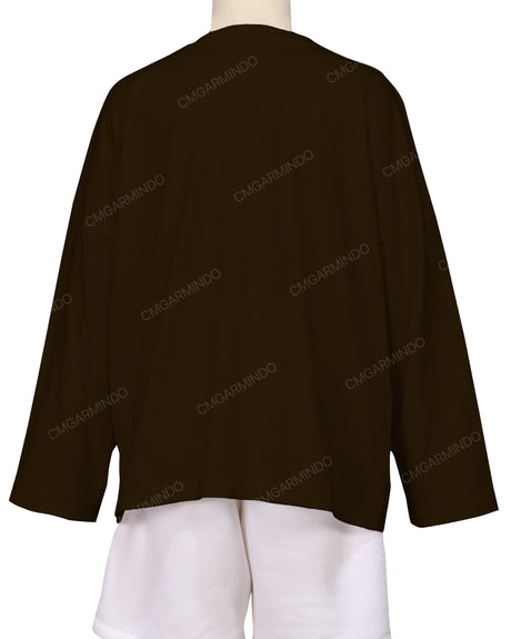Oversized Drop Shoulder Long Sleeve T-Shirt