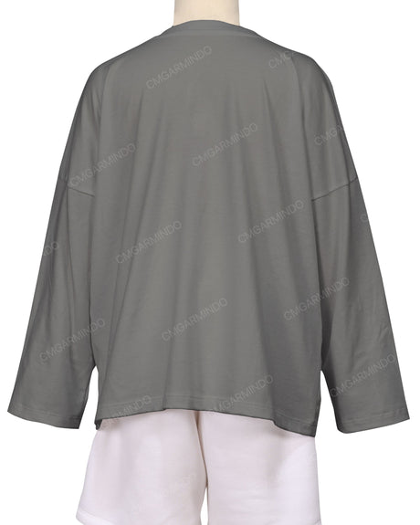 Oversized Drop Shoulder Long Sleeve T-Shirt
