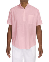 Short Sleeve Mandarin Collar Shirt
