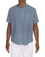 Short Sleeve Mandarin Collar Shirt