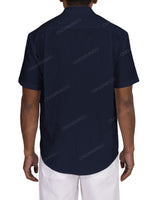 Short Sleeve Mandarin Collar Shirt