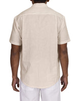 Short Sleeve Mandarin Collar Shirt