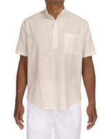 Short Sleeve Mandarin Collar Shirt