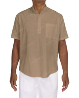 Short Sleeve Mandarin Collar Shirt