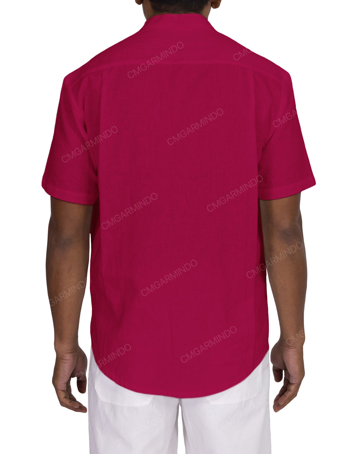 Short Sleeve Mandarin Collar Shirt