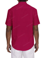 Short Sleeve Mandarin Collar Shirt