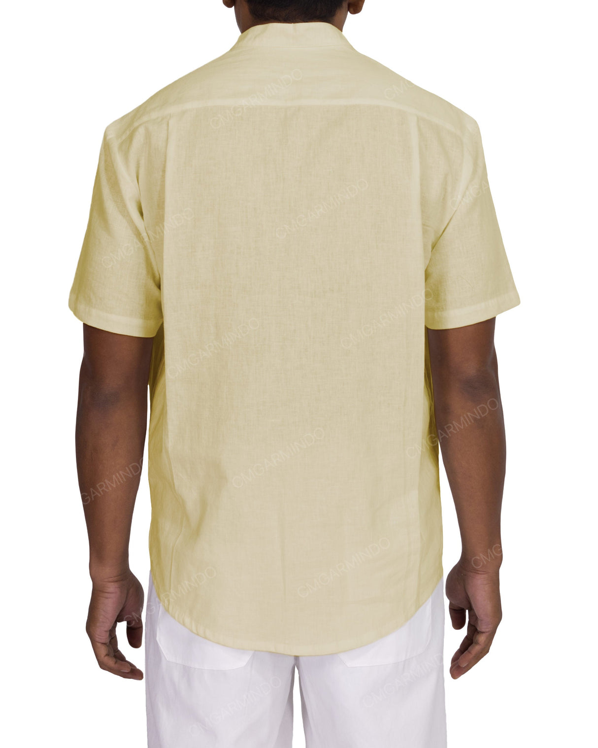 Short Sleeve Mandarin Collar Shirt