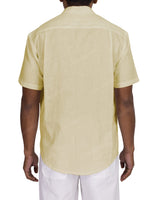 Short Sleeve Mandarin Collar Shirt