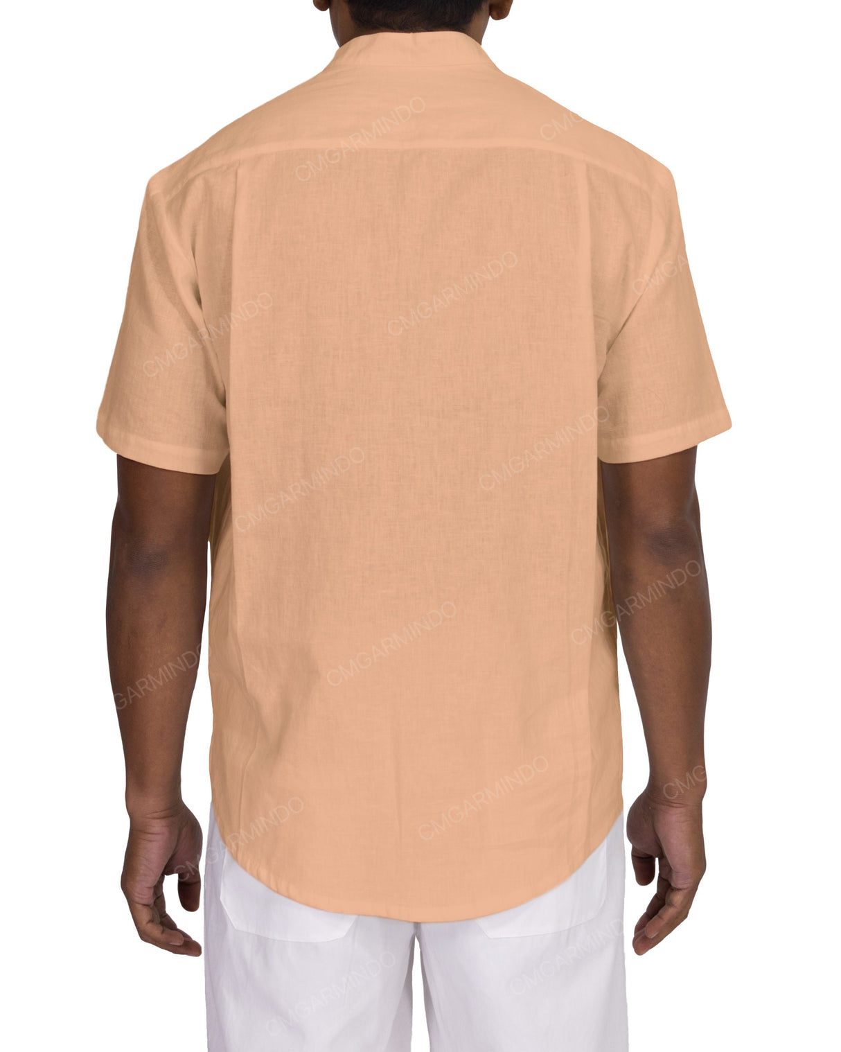 Short Sleeve Mandarin Collar Shirt