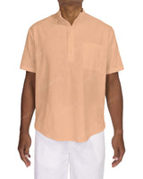 Short Sleeve Mandarin Collar Shirt