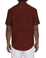 Short Sleeve Mandarin Collar Shirt