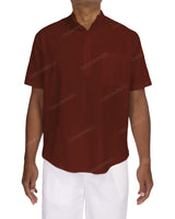 Short Sleeve Mandarin Collar Shirt