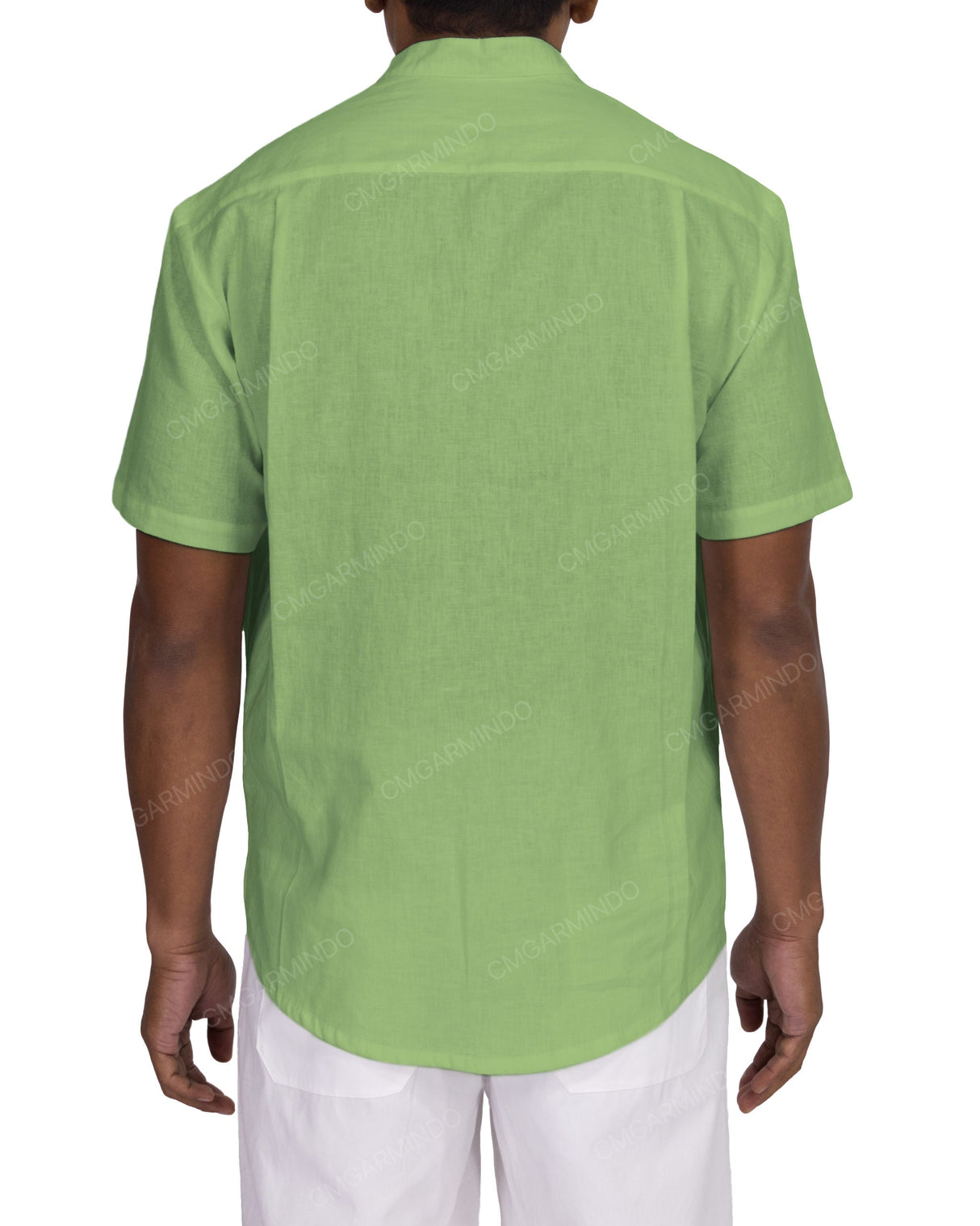 Short Sleeve Mandarin Collar Shirt