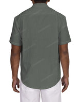 Short Sleeve Mandarin Collar Shirt