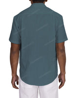 Short Sleeve Mandarin Collar Shirt
