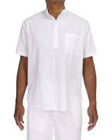 Short Sleeve Mandarin Collar Shirt