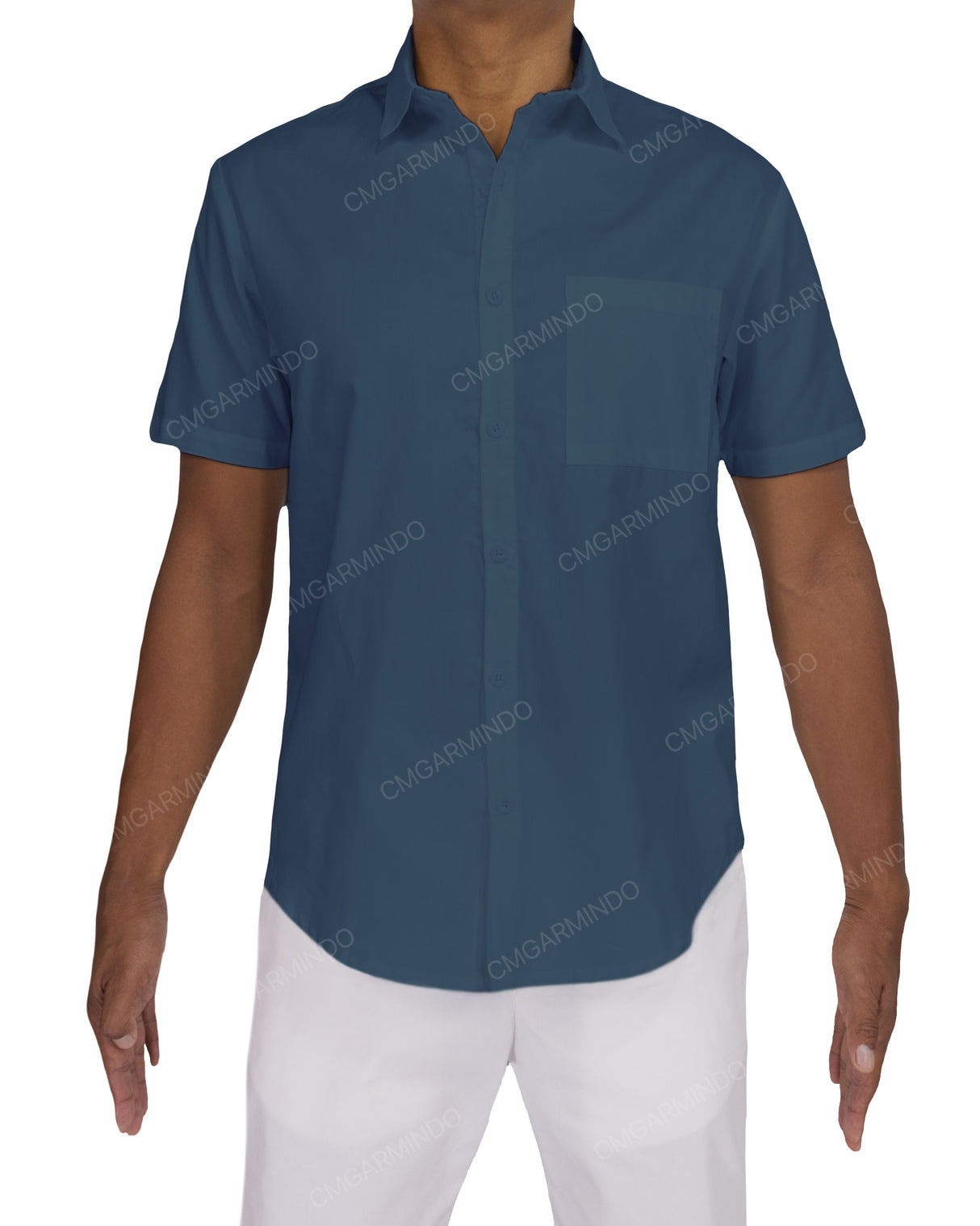 Fitted Short Sleeve Button Up Shirt