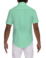 Fitted Short Sleeve Button Up Shirt