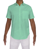 Fitted Short Sleeve Button Up Shirt