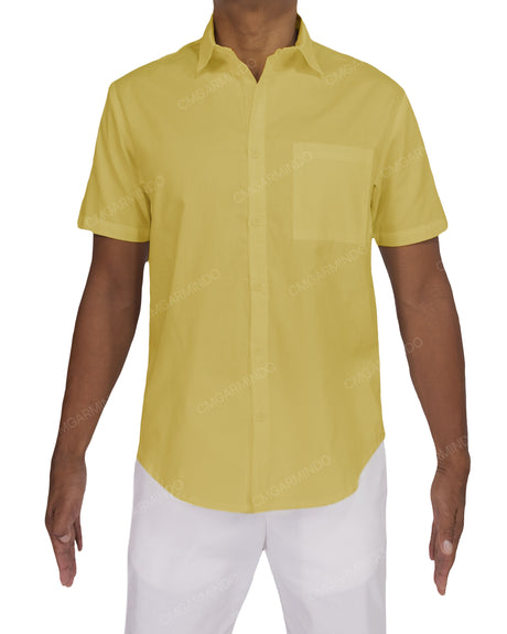 Fitted Short Sleeve Button Up Shirt