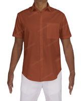 Fitted Short Sleeve Button Up Shirt