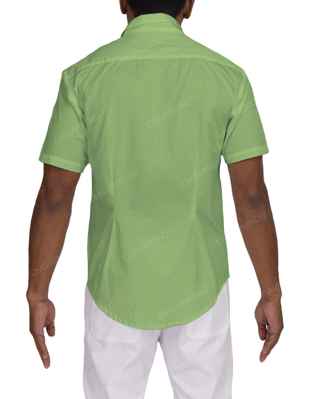 Fitted Short Sleeve Button Up Shirt