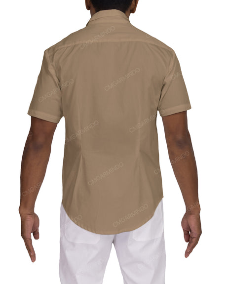 Fitted Short Sleeve Button Up Shirt