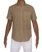 Fitted Short Sleeve Button Up Shirt