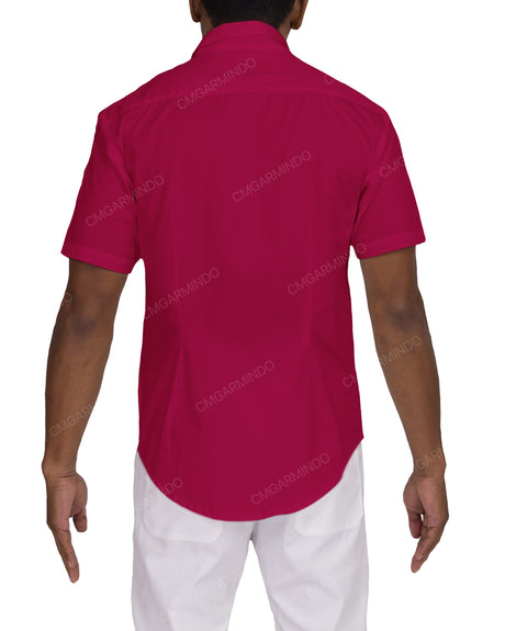 Fitted Short Sleeve Button Up Shirt
