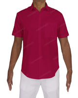 Fitted Short Sleeve Button Up Shirt