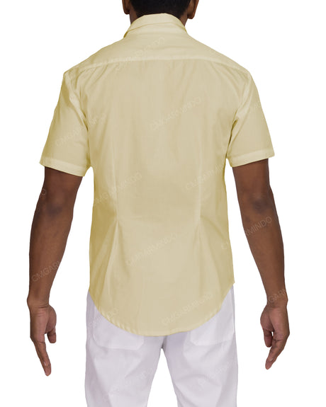 Fitted Short Sleeve Button Up Shirt