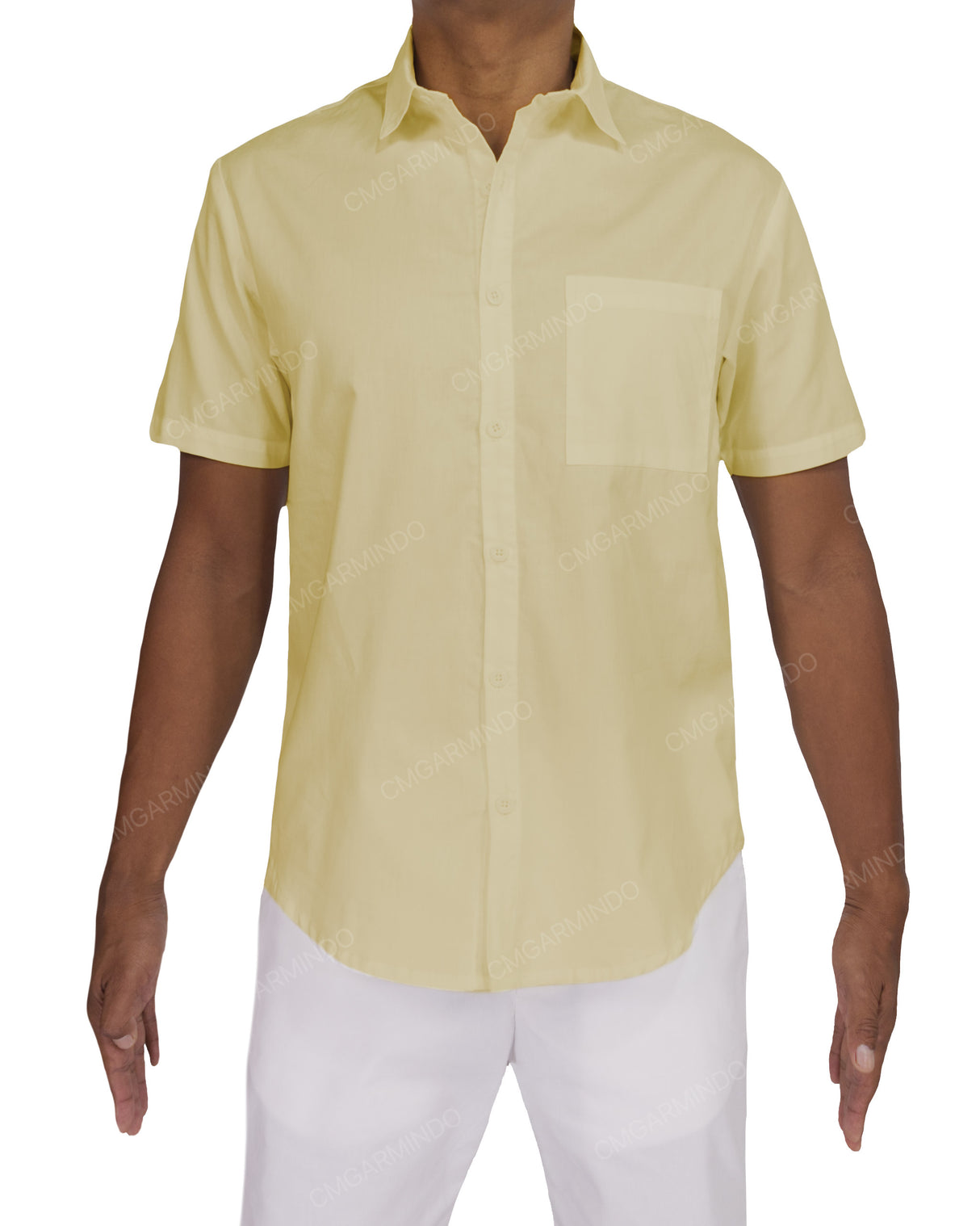 Fitted Short Sleeve Button Up Shirt