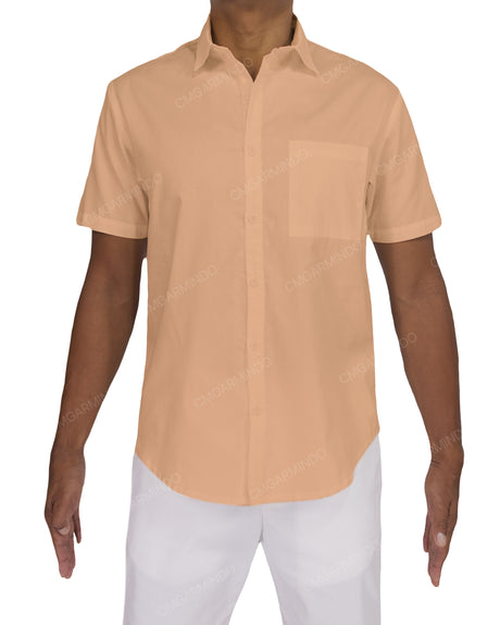 Fitted Short Sleeve Button Up Shirt