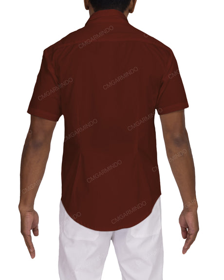 Fitted Short Sleeve Button Up Shirt